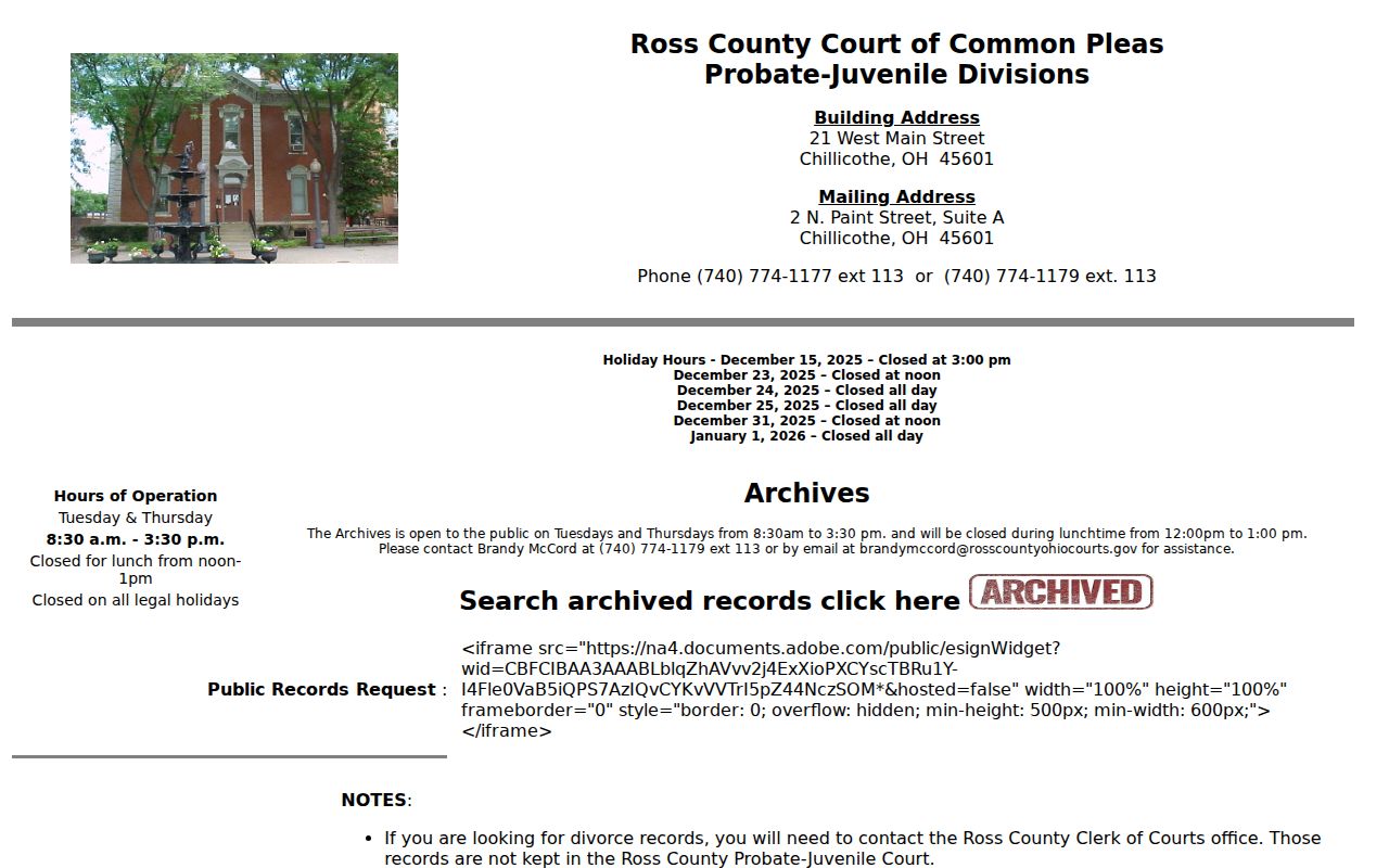Chillicothe city directory probate archives source for historic household records