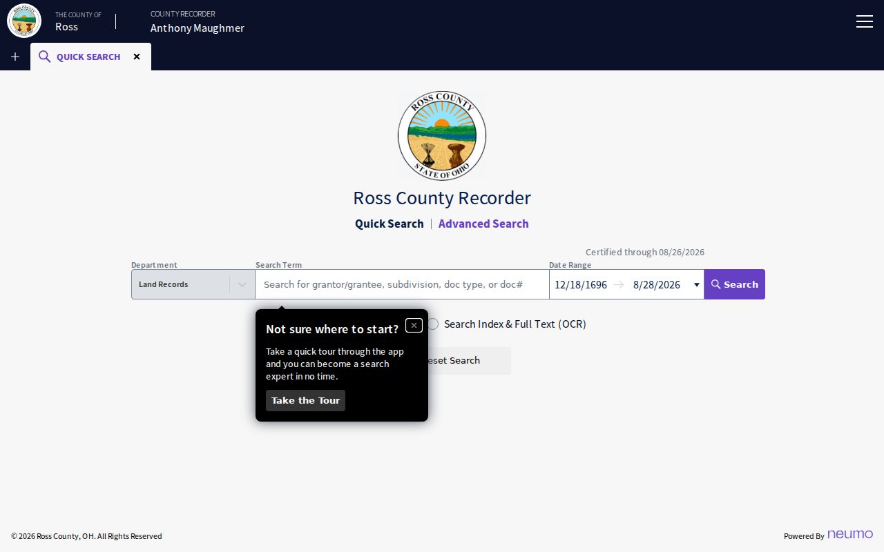 Chillicothe residents directory Ross County official property search