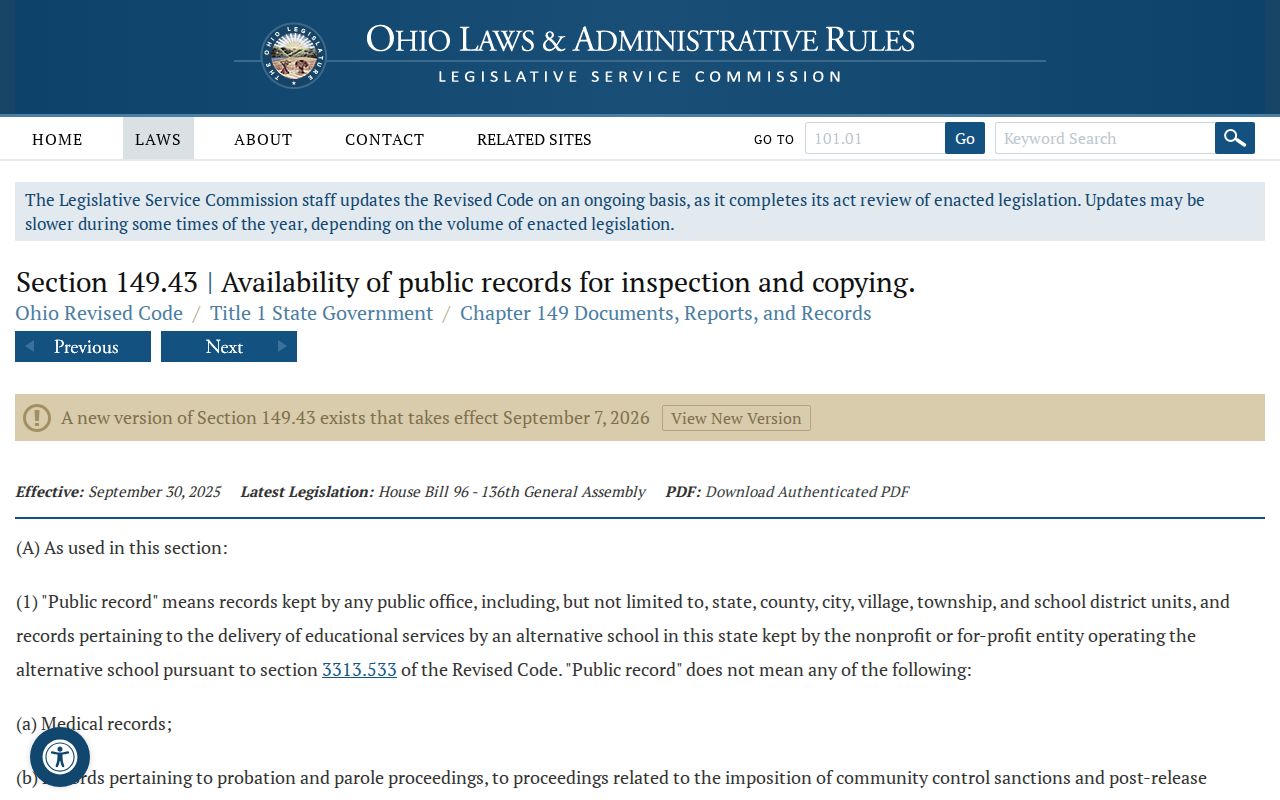 Chillicothe neighbors view of Ohio Public Records Act source