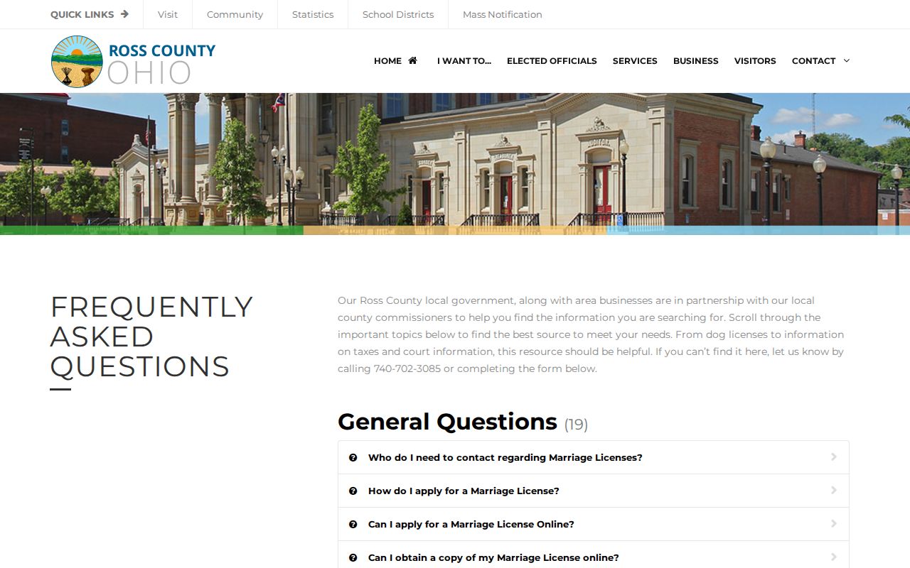 Chillicothe previous residents probate archive source for estate and marriage research