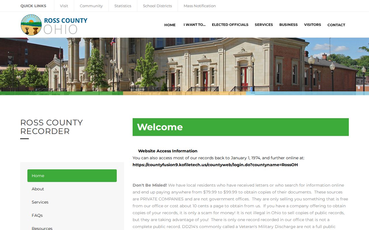 Chillicothe previous residents Recorder source for tracing a historic deed chain